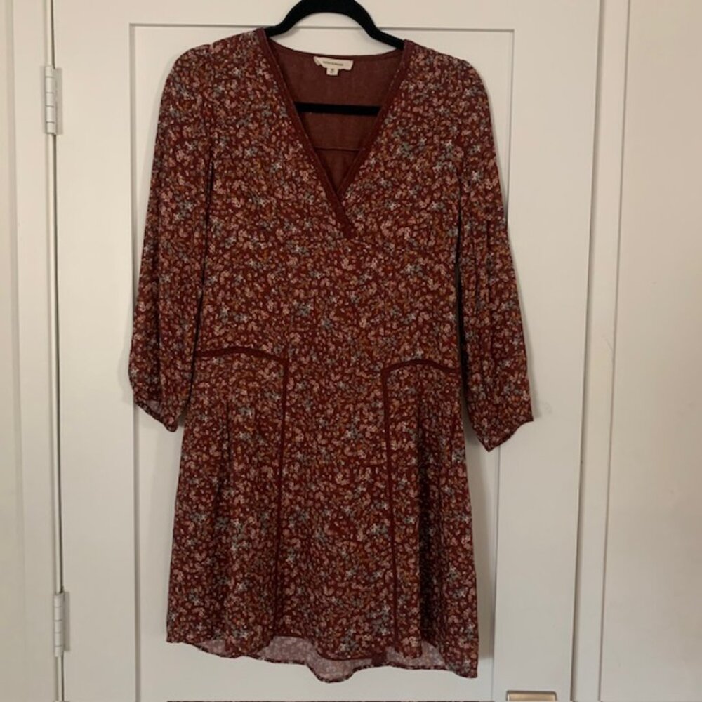 Lucky Brand NWT Floral Mini Dress XS Cottagecore Boho Fall - Picture 12 of 16